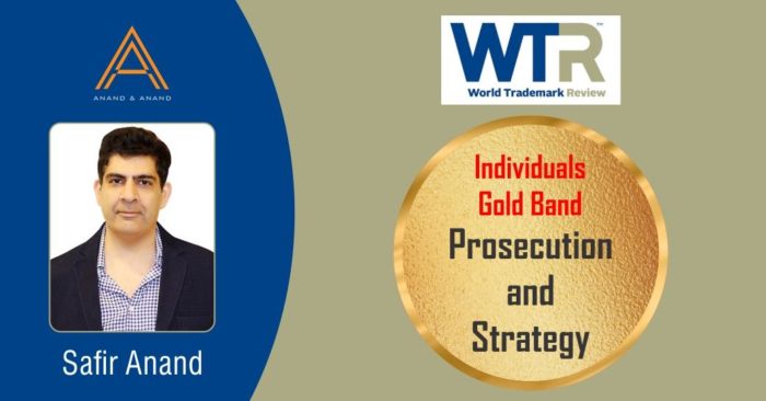 WORLD TRADEMARK REVIEW LAW FIRM RANKINGS - SAFIR ANAND